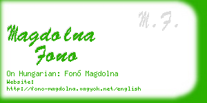 magdolna fono business card